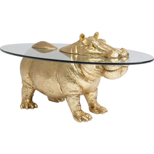 Couchtisch Hippo Gold Glas 38,5x80x49cm