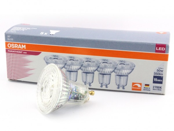 LED-Reflektorlampe, 5er-Pack,PARATHOM, PAR16, GU10 230V 4,6W dimmbar
