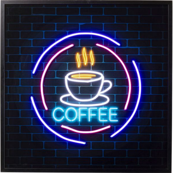 Glasbild Coffee LED 230V inkl. Leuchtmittel 80x80x3,5cm