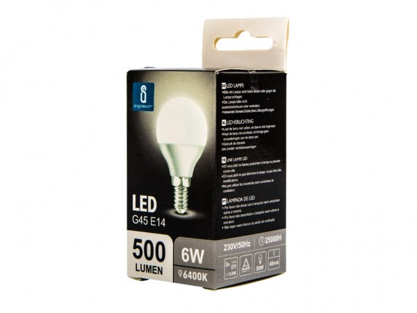 LED Leuchtmittel A5 G45 6W E14 6400K kaltweiss