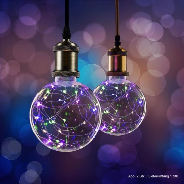 LED Effekt Leuchtmittel Lichterkette Globe G125 E27 1,5W multicolor