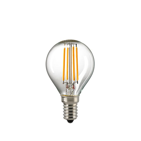 LED Filament Kugellampe klar 4,5W E14 470lm 2700K dimmbar