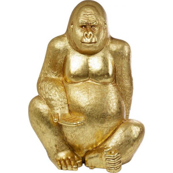 Deko Figur Gorilla Gold XL handgearbeitet 180x130x100cm