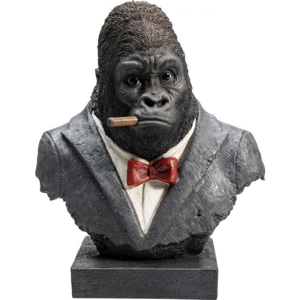 Deko Figur Smoking Gorilla handgearbeitet Unikat 47,5x39,5x27,5cm