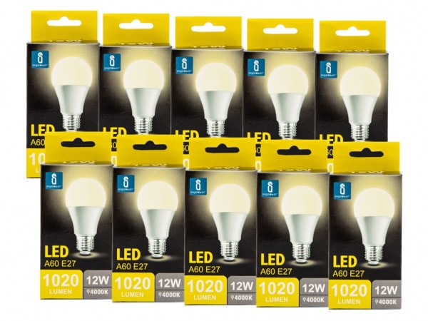 LED Leuchtmittel A60 12W E27 4000K neutralweiss 10er Pack